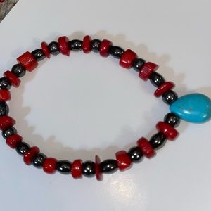 Bamboo coral hematite and wagnerite bracelet